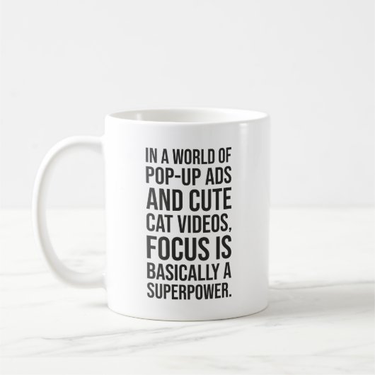 Focus is een Superpower - succes Motivatie Koffiemok (Links)