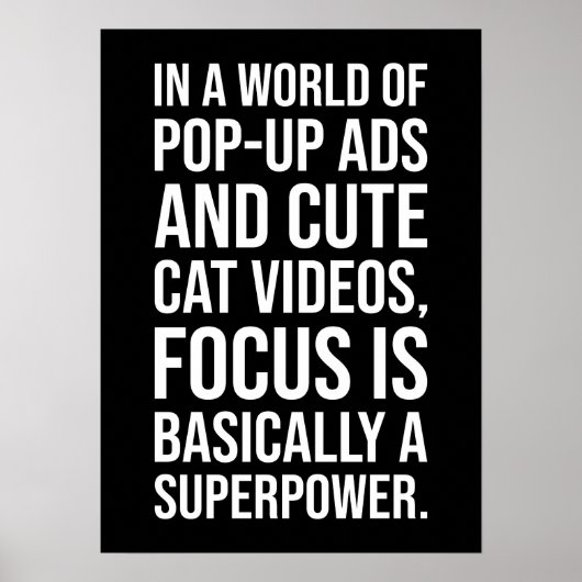 Focus is een Superpower - succes Motivatie Poster (Voorkant)