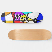 Focus - Kleurrijk gedurfd abstract ontwerp Persoonlijk Skateboard (Horizontaal)