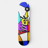 Focus - Kleurrijk gedurfd abstract ontwerp Persoonlijk Skateboard (Voorkant)