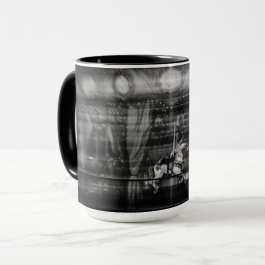 Focus-koffie-mok, carrousel en paard wazig mok (Voorkant links)