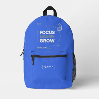Focus Learn Grow / Motivación y Éxito Escolar Bedrukte Rugzak
