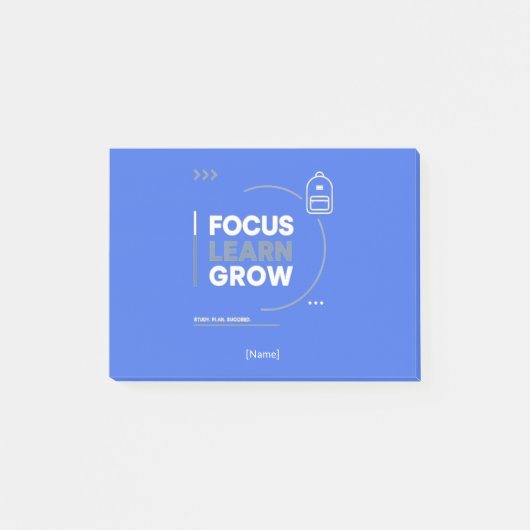 Focus Learn Grow / Motivación y Éxito Escolar Post-it® Notes (Voorkant)
