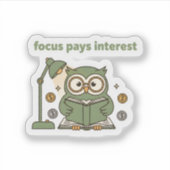 Focus Levert Rente Sticker – Motiverende Uil  (Voorkant)