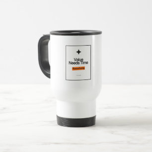 Focus Long Travel Mug   Waarde Heeft Tijd Design Reisbeker