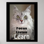 Focus. Luister. Leer. Classroom Poster (Voorkant)