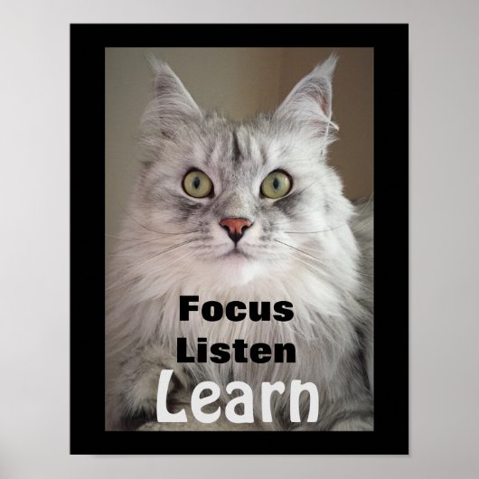 Focus. Luister. Leer. Classroom Poster (Voorkant)