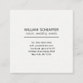 Focus Minimal Photography Modern Professional Vierkante Visitekaartje (Achterkant)