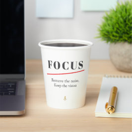 FOCUS Minimalist Motivational  — Clean Mode Papieren Bekers