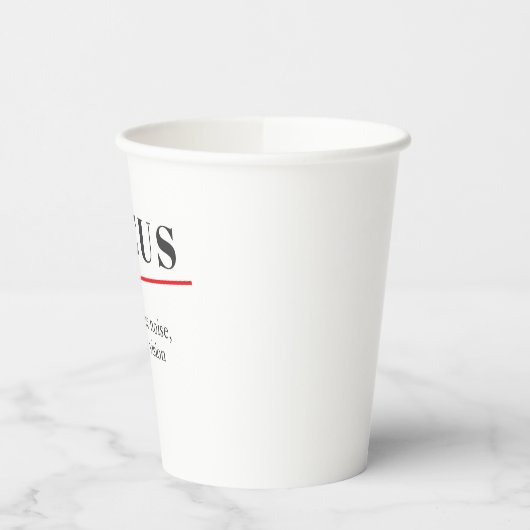 FOCUS Minimalist Motivational  — Clean Mode Papieren Bekers (Links)