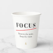 FOCUS Minimalist Motivational  — Clean Mode Papieren Bekers (Voorkant)