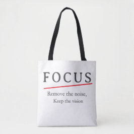 FOCUS Minimalistische Motivatieve T-Shirt — Clean  Tote Bag