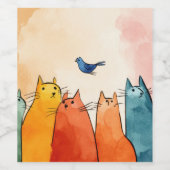 Focus Modus Katten – Grappige Spreuk over Katten K Wijn Etiket (Enkel label)