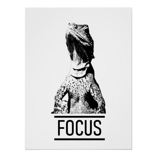 Focus Motiverende Tekst | Hagedis Perfect Poster (Voorkant)
