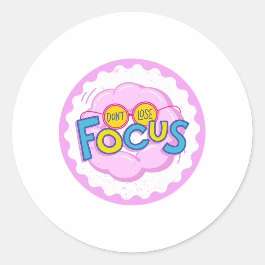 FOCUS NIET VERLIEZEN RONDE STICKER (Voorkant)