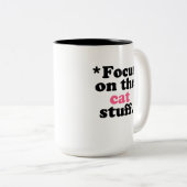 Focus on the Cat Stuff Kitty Lover Tweekleurige Koffiemok (Voorkant rechts)