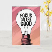 "Focus on the Good" Vibrant Motivational Card Kaart (Gele Bloem)