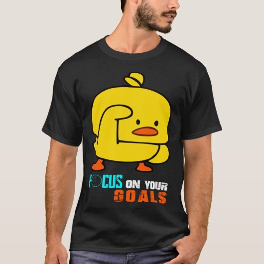Focus On Your Goals Baby Chick Focusing Men Women  T-shirt (Voorkant)