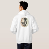 Focus op de Beauty Pen en Ink Roos Illustration Hoodie (Achterkant volledig)