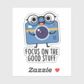 Focus op de goede dingen positieve camera woordspe sticker (Vel)