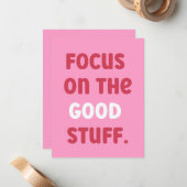 Focus op de goede dingen | Positieve prijsopgave Notitiekaartje (Voorkant / Achterkant in situ)