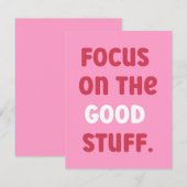Focus op de goede dingen | Positieve prijsopgave Notitiekaartje (Voorkant / Achterkant)