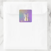 Focus op de goede - gouden uil Inspirerend zin Vierkante Sticker (Tas)