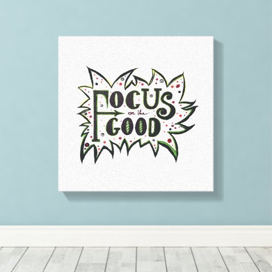 Focus op de GOOD! Inspirerend illustratie Canvas Afdruk (Insitu (Houten vloer))