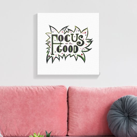 Focus op de GOOD! Inspirerend illustratie Canvas Afdruk (Insitu (Woonkamer))