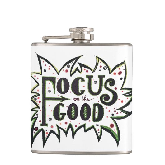 Focus op de GOOD! Inspirerend illustratie Heupfles (Voorkant)