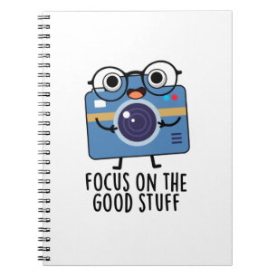 Focus op de leuke dingen Positieve camera grap  Notitieboek