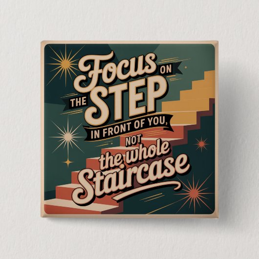 Focus op de stap voor je vierkante button 5,1 cm (Voorkant)