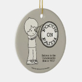 Focus op geloof keramisch ornament (Rechts)