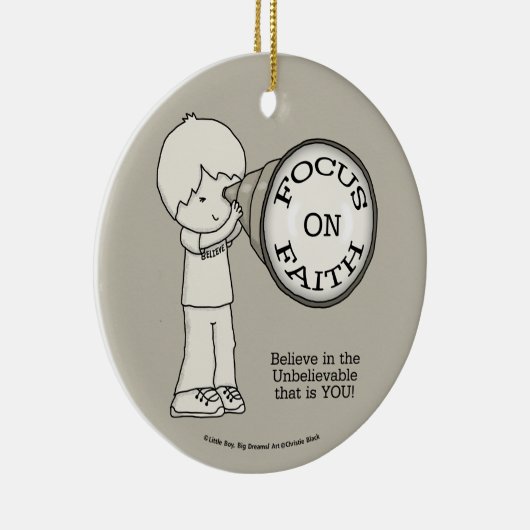 Focus op geloof keramisch ornament (Rechts)