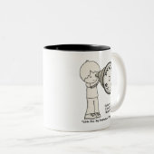 Focus op geloof tweekleurige koffiemok (Voorkant rechts)