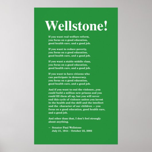Focus op goed onderwijs, Wellstone 22x36 Poster (Voorkant)