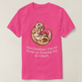 Focus op het brengen van Joy Otter Lover Kerstmis  T-shirt (Design voorkant)