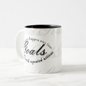 Focus op het doel tweekleurige koffiemok (Voorkant links)