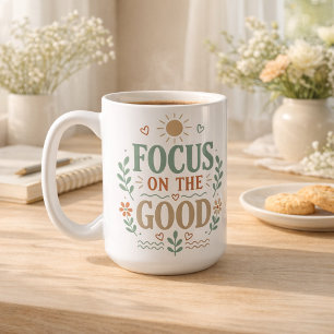 Focus op het Goede Retro Bloemendesign Koffiemok