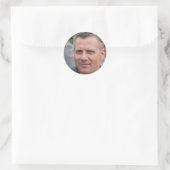 Focus op het goede ronde sticker (Tas)