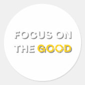 Focus op het goede tekstontwerp ronde sticker (Voorkant)