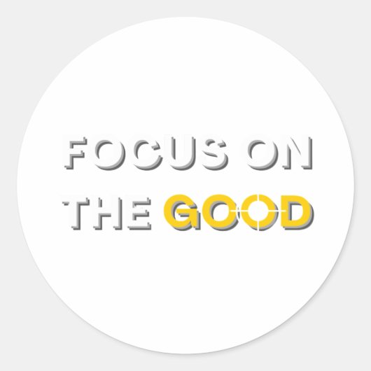 Focus op het goede tekstontwerp ronde sticker (Voorkant)