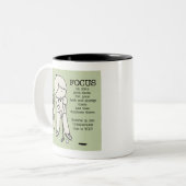 Focus op het goede tweekleurige koffiemok (Voorkant links)