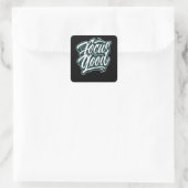 focus op het goede vierkante sticker (Tas)