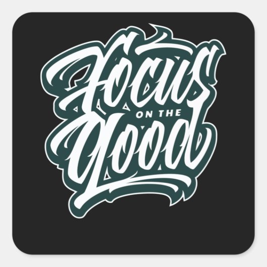 focus op het goede vierkante sticker (Voorkant)