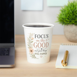 Focus op het Goede – Vintage Bloem Inspirerend P Papieren Bekers