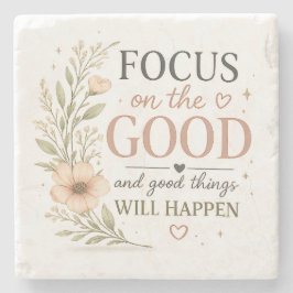 Focus op het Goede – Vintage Bloem Inspirerend P Stenen Onderzetter