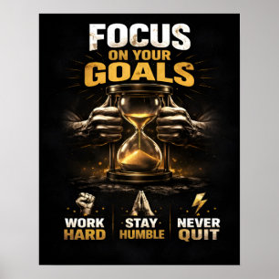 Focus op je doelen Inspirerende Motivatie Quotes Poster