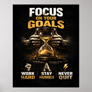 Focus op je doelen Inspirerende Motivatie Quotes Poster
