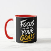 Focus op je Doelen Motiverende Typografie Mok (Links)